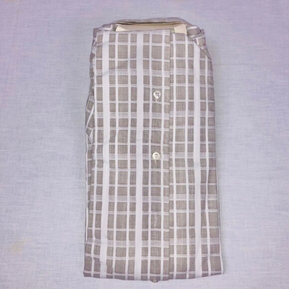 Vintage 70s Tuscany Dress Shirt Mens Size 16.5 33 White Gray Long Sleeve NEW - Picture 4 of 8